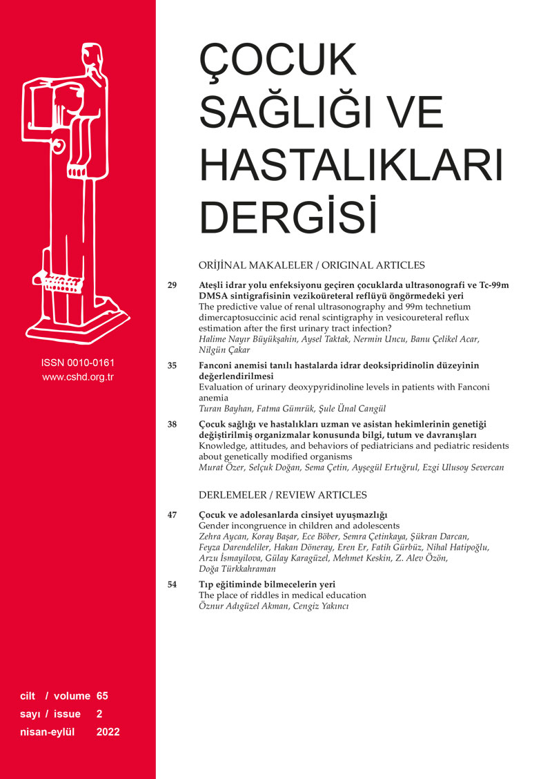 Çocuk Sağlığı ve Hastalıkları Dergisi Volume 65 Issue 2 Cover