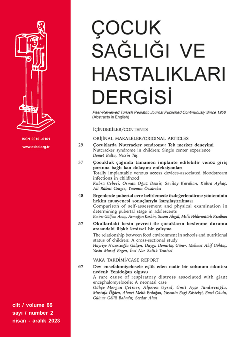Çocuk Sağlığı ve Hastalıkları Dergisi Cilt 66 Sayı 2 Kapak